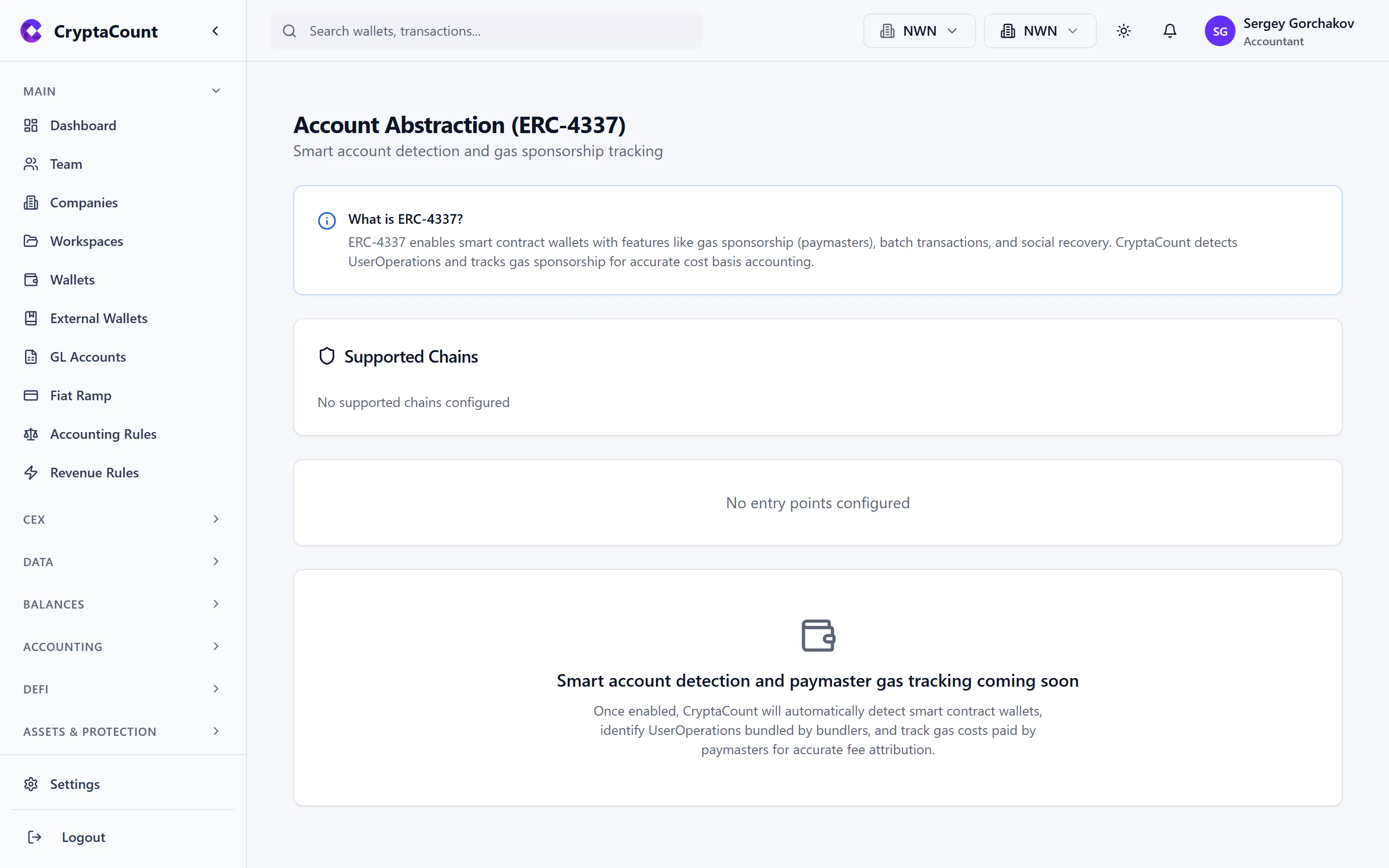 Account abstraction operations
