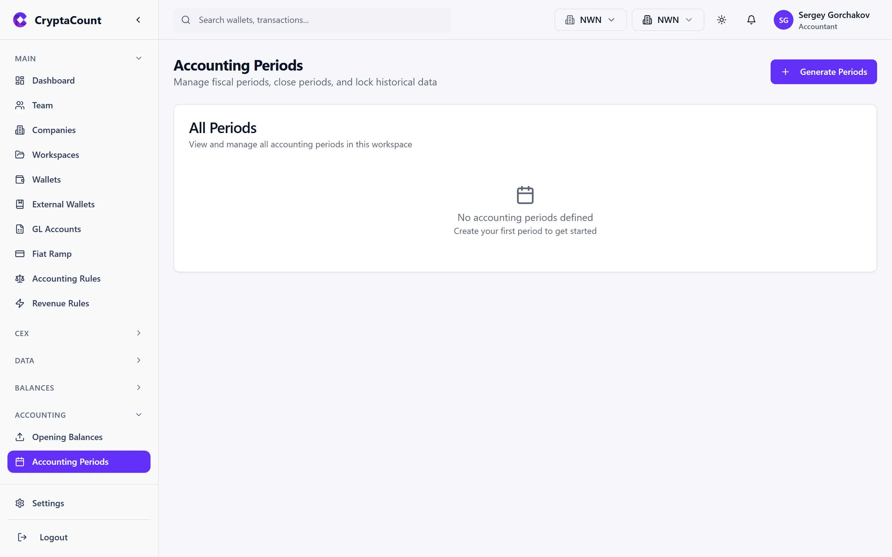 Accounting periods list