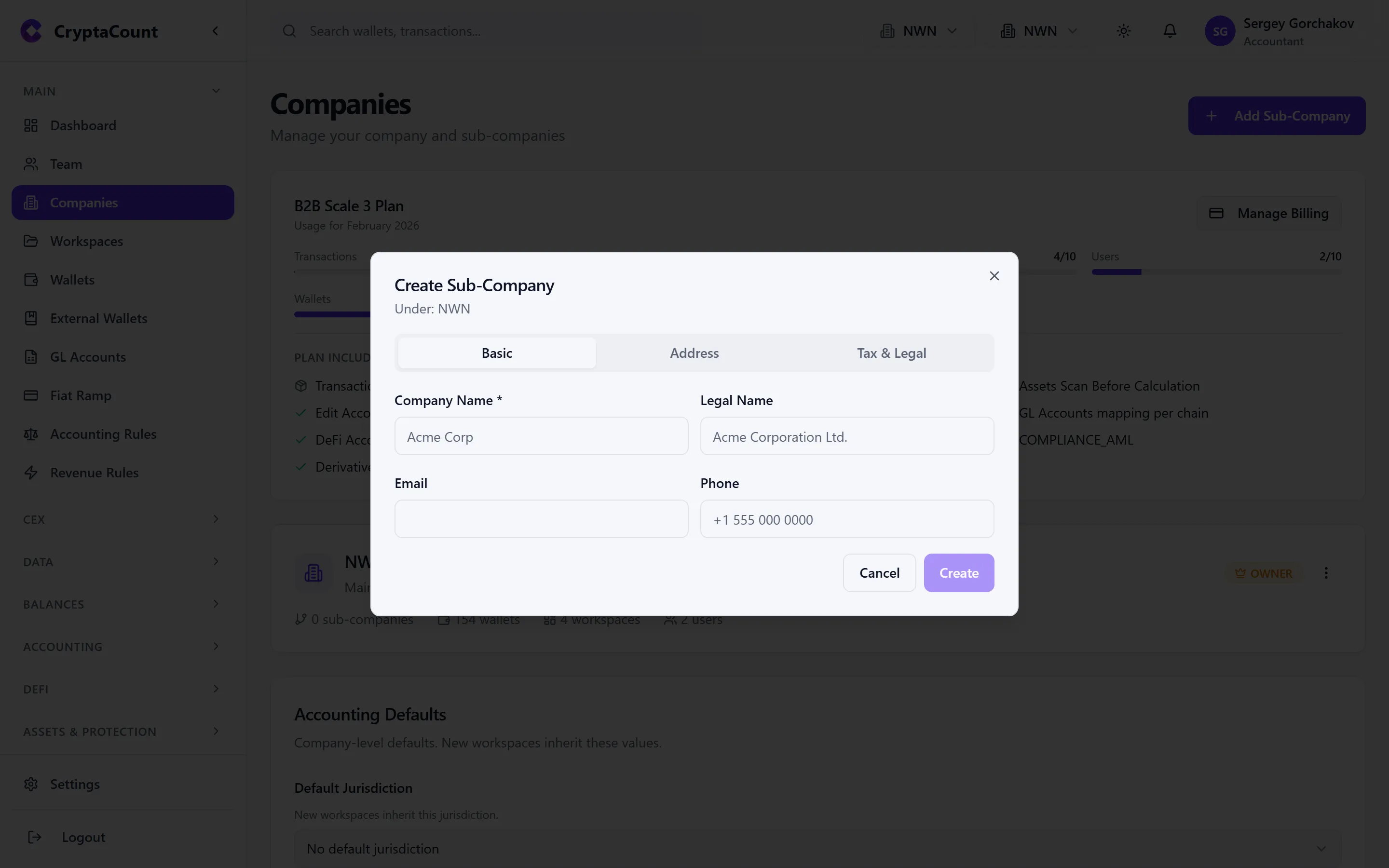 Add company form
