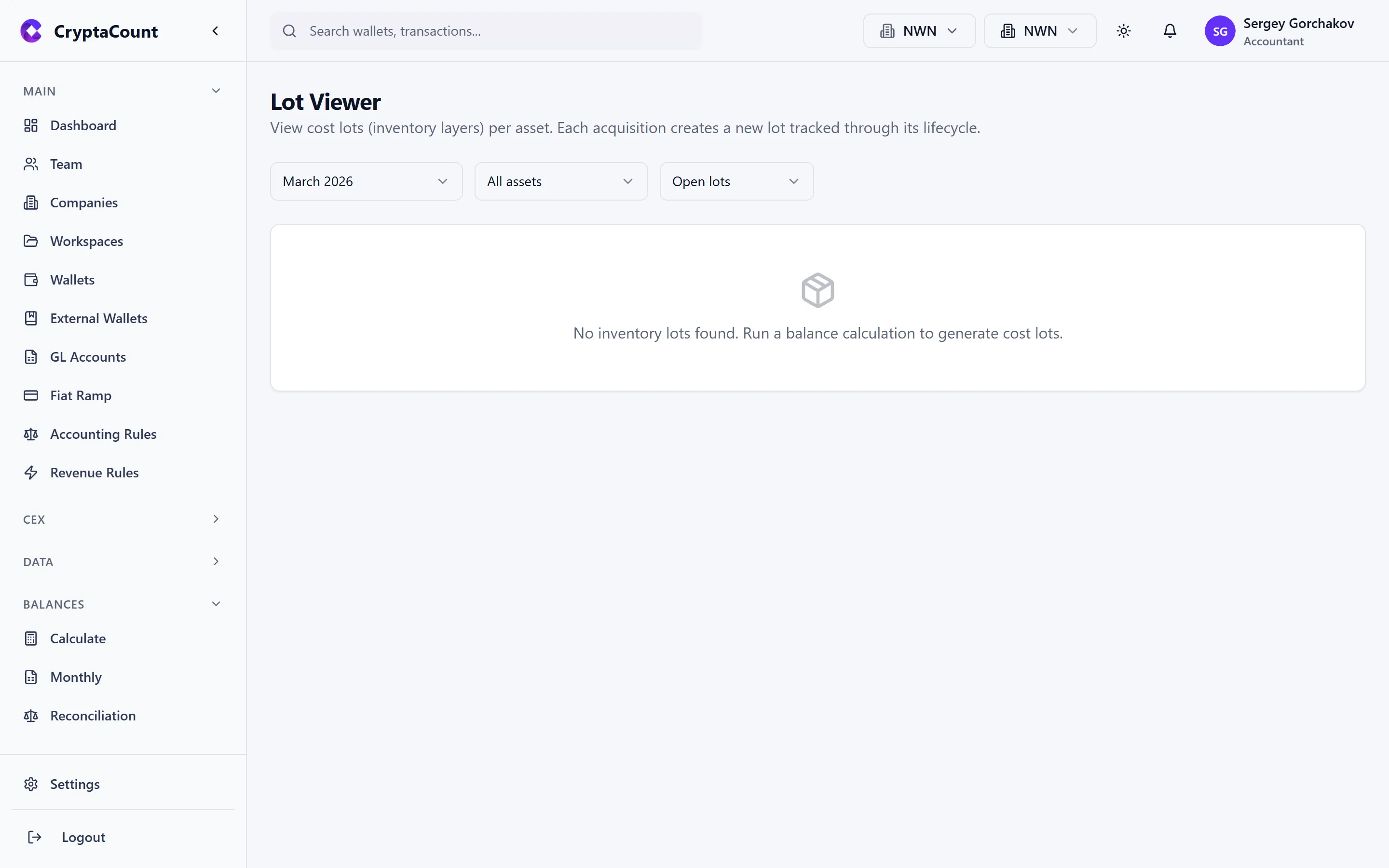 Tax lot viewer with disposal matching