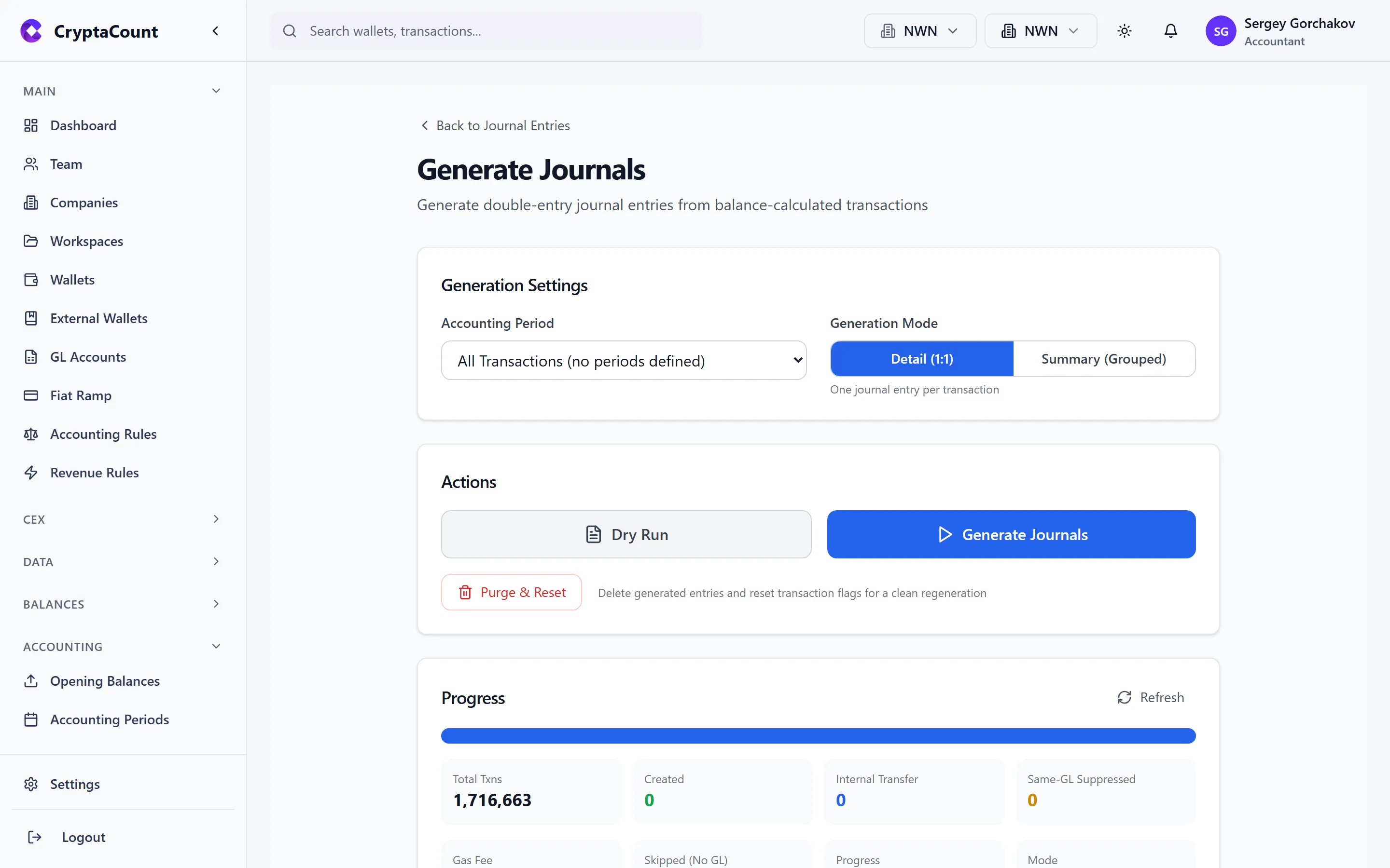Journal generation workflow