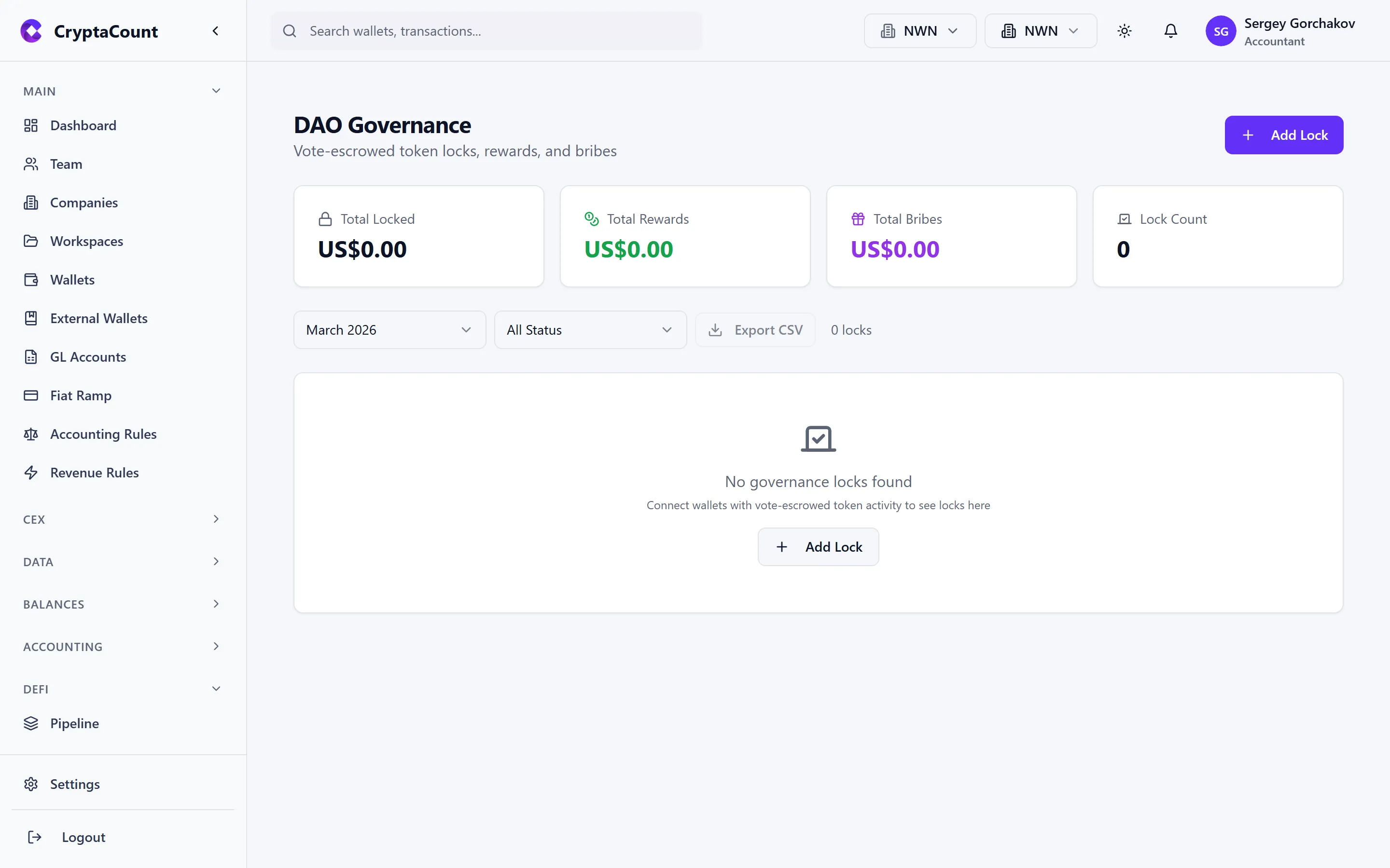Governance token locks and voting