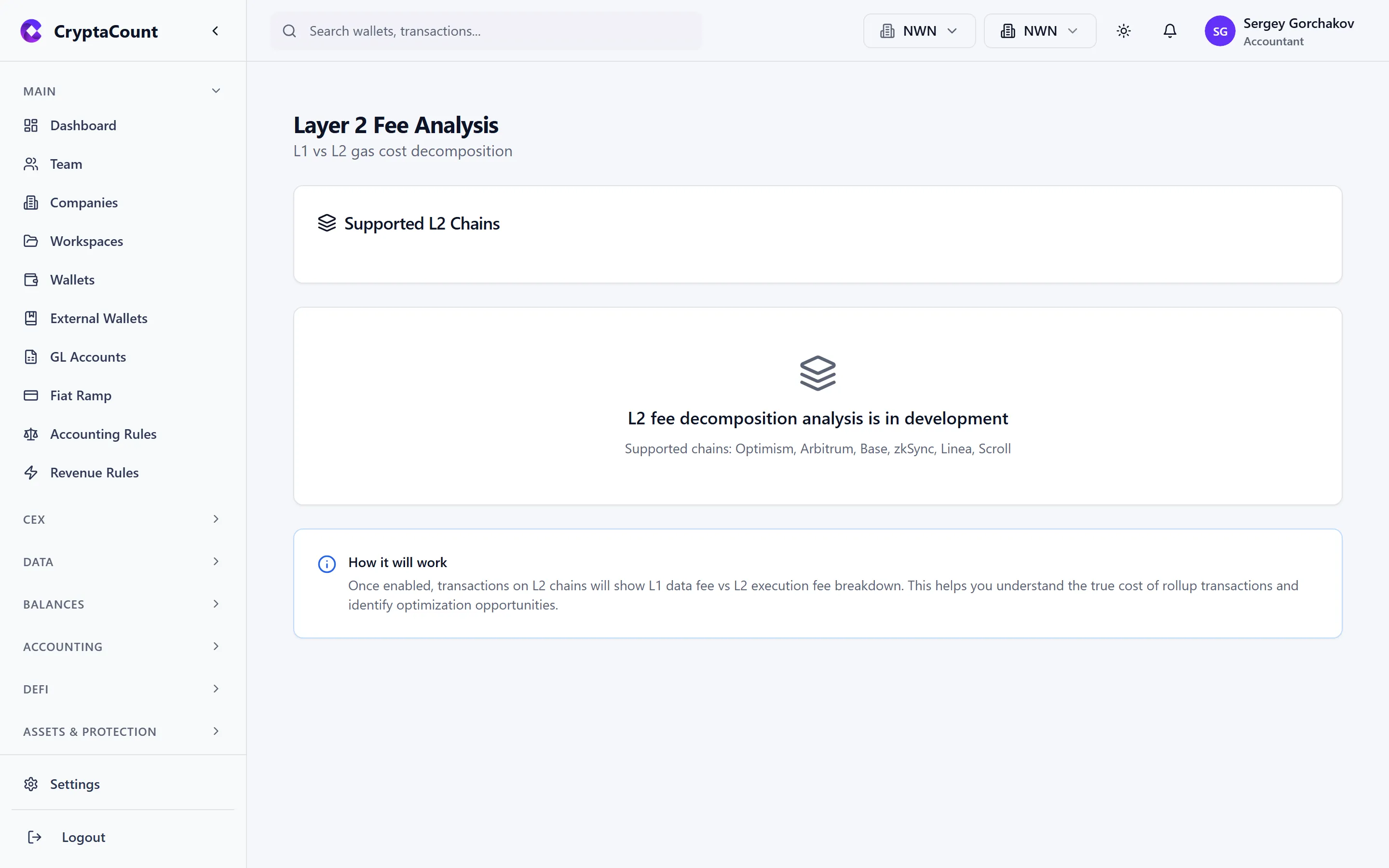 L2 fee breakdown by chain