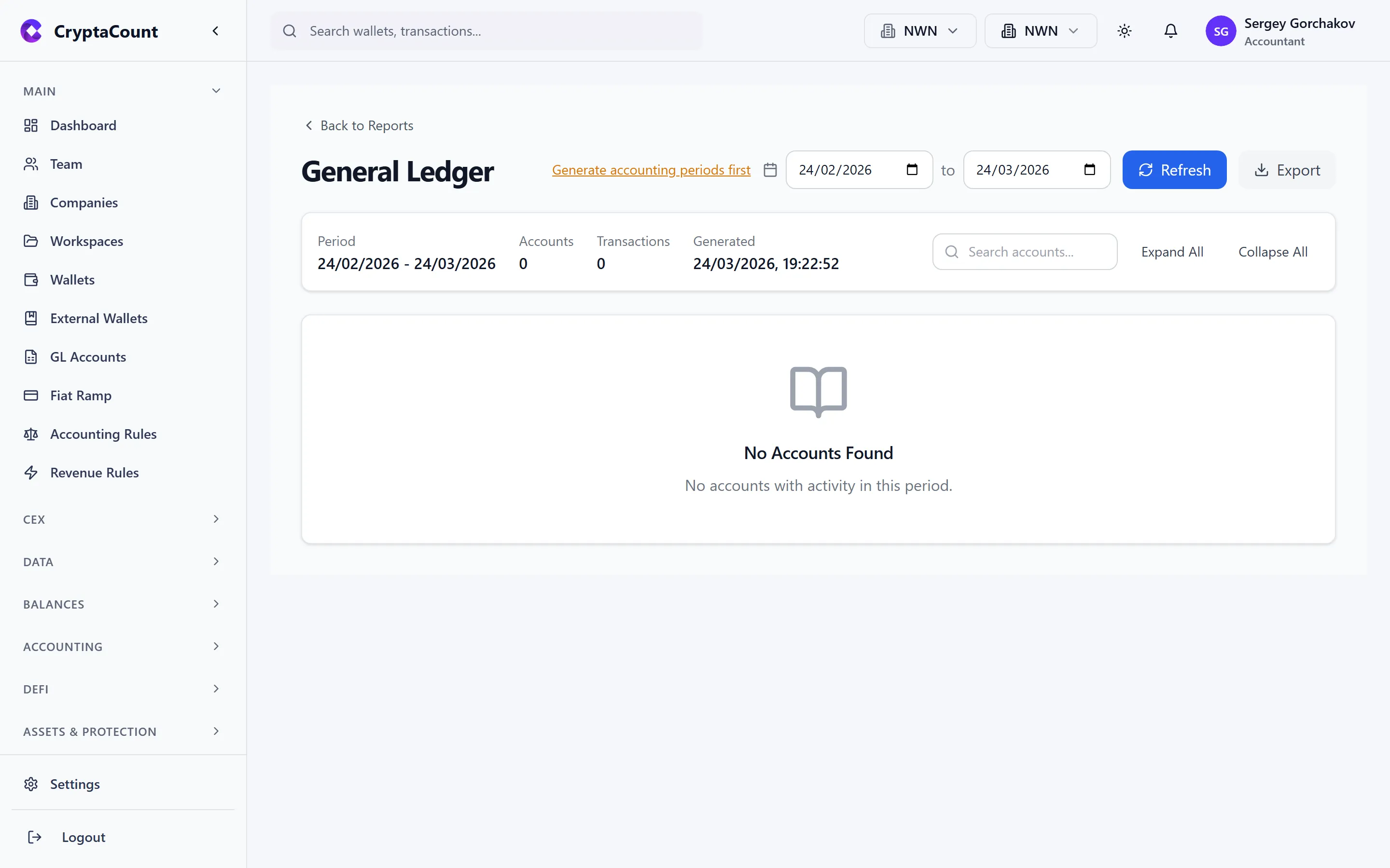 General Ledger report