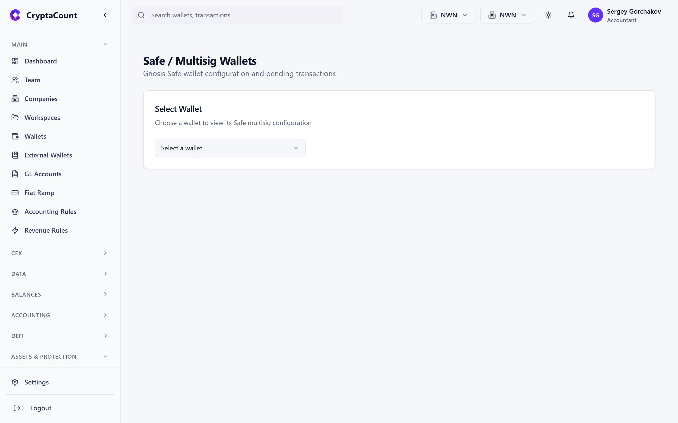 Safe wallet with pending transactions