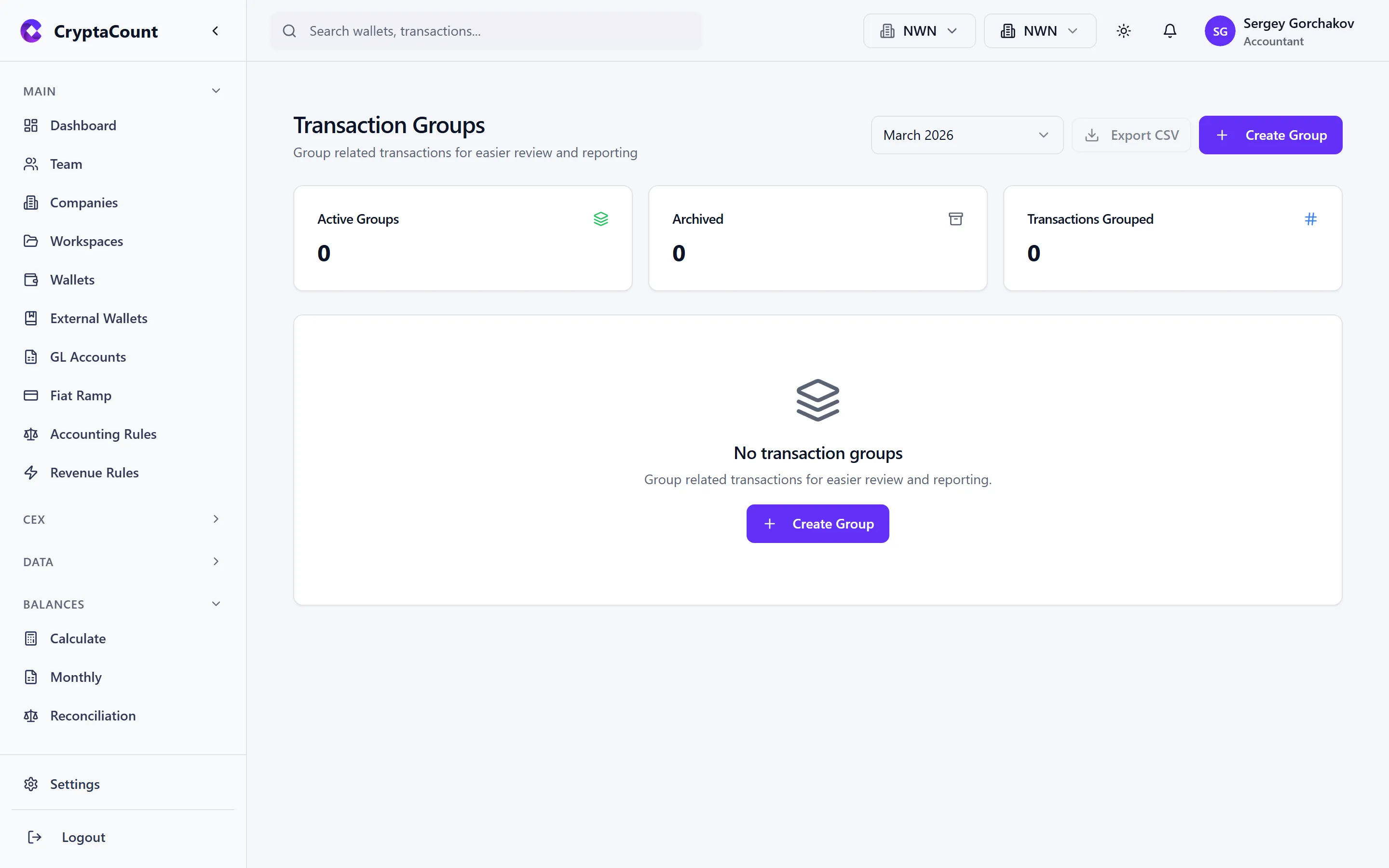 Transaction groups overview