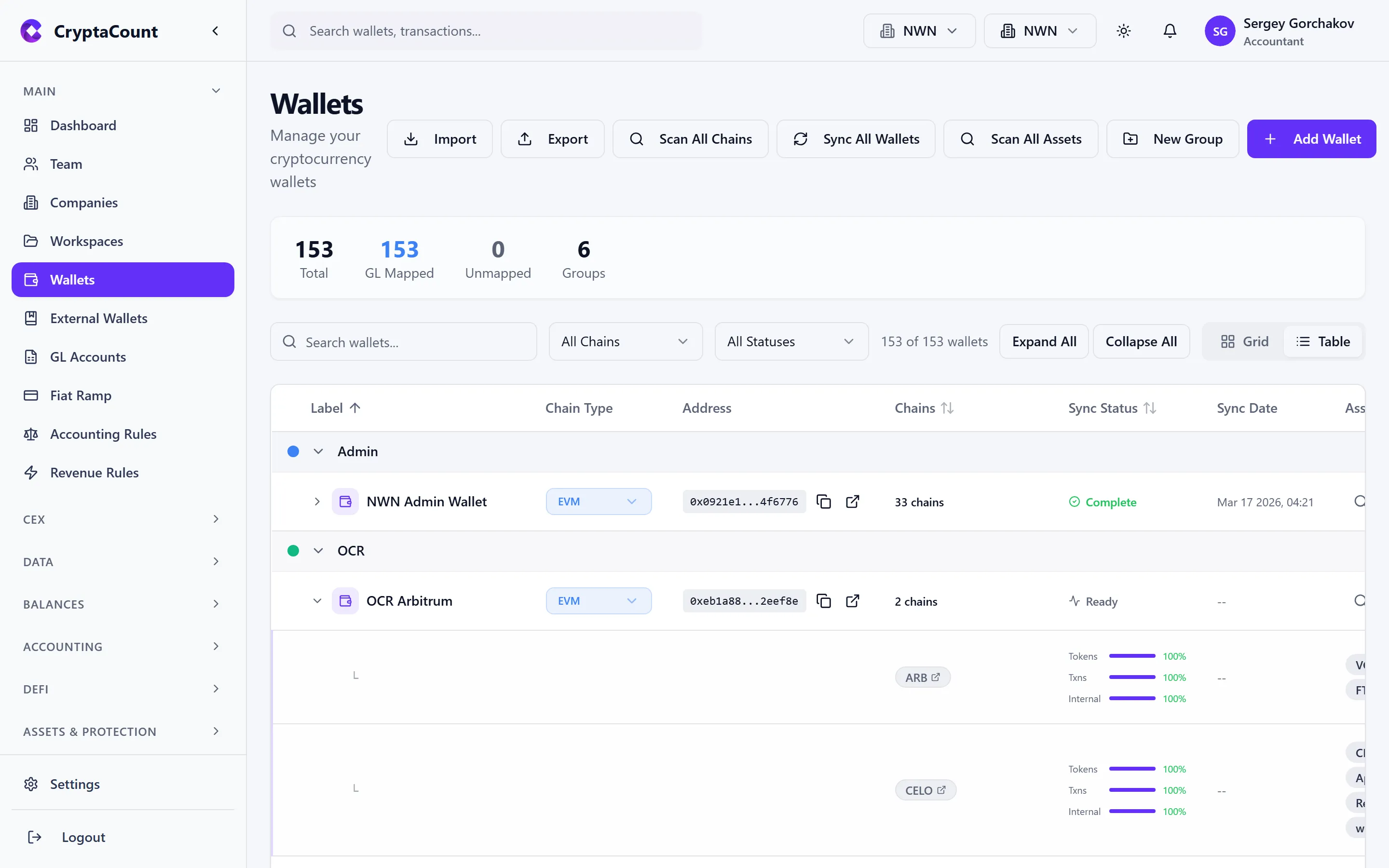 Sync status showing two parallel streams